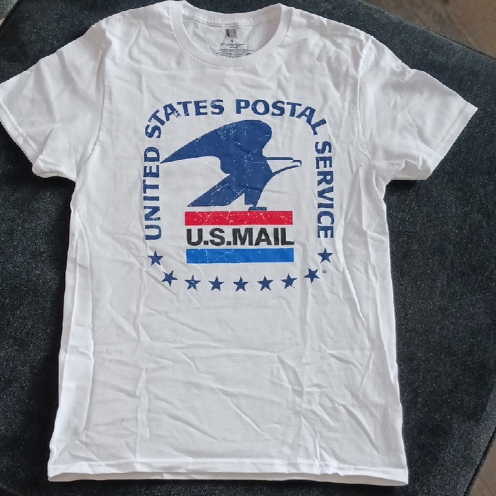 White U.S. Mail Graphic Tee - USPS Inspired Short Sleeve Top